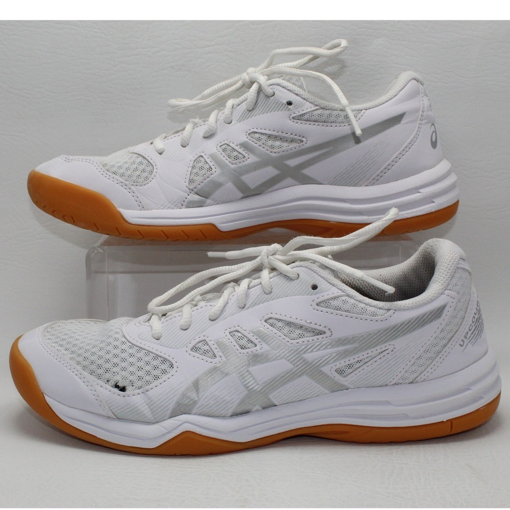Asics Upcourt 5 Womens White Silver Volleyball Shoes 1072A088 Size 10